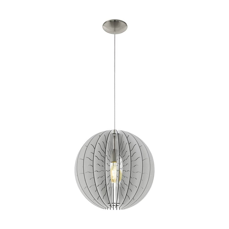Suspension Fabessa nickel et blanche, bois