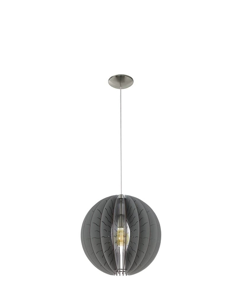 Suspension Fabessa nickel et grise, bois