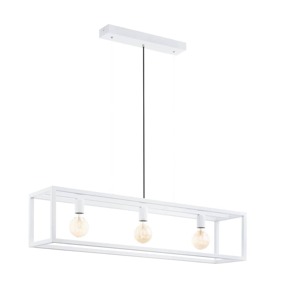 Suspension Elswick 3 lumières blanche