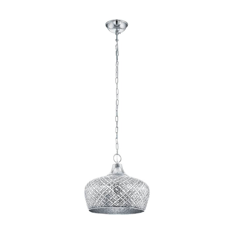 Suspension Saltash chromée, H 110 cm