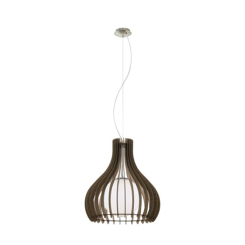 Suspension Tindori nickel satiné et marron foncé