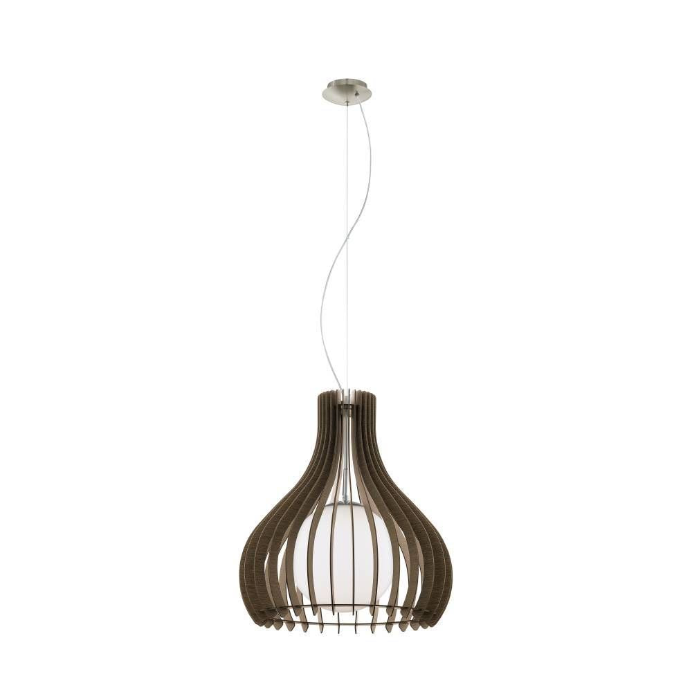 Suspension Tindori nickel satiné et marron foncé