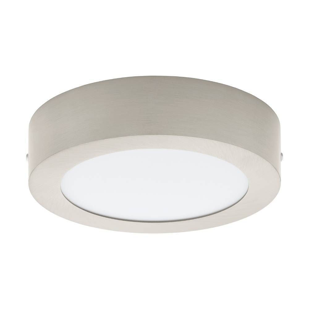 Plafonnier Fueva 1 PRO nickel et blanc mat, Ø 17 cm