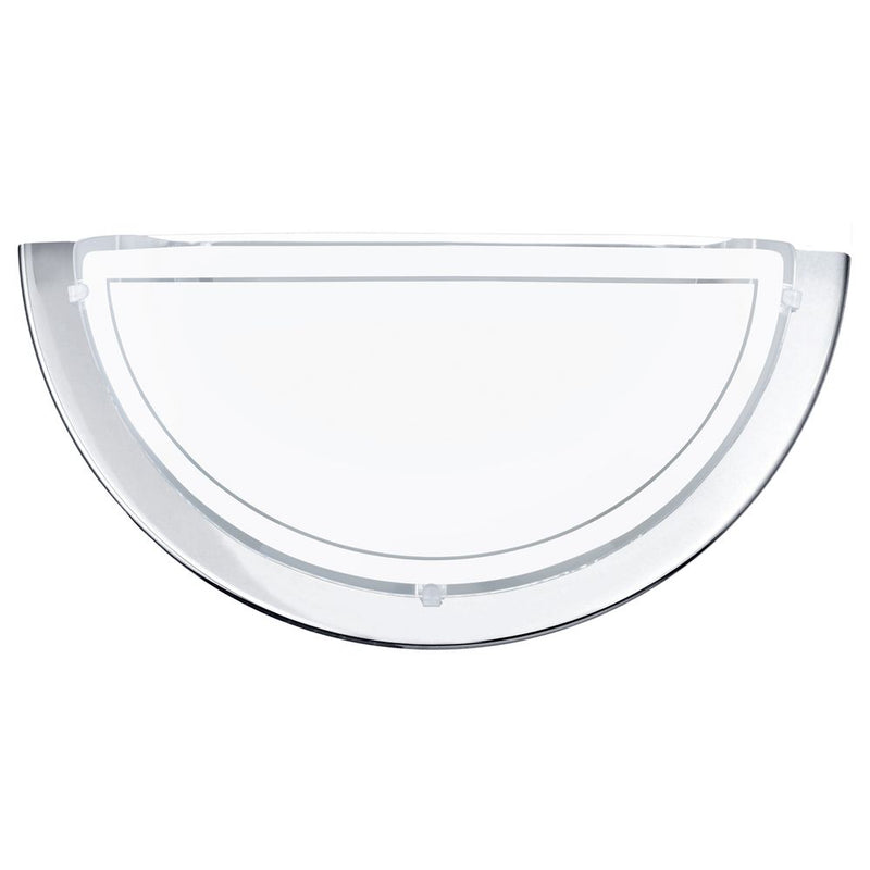 Applique murale Planet 1 chromée et blanche, verre