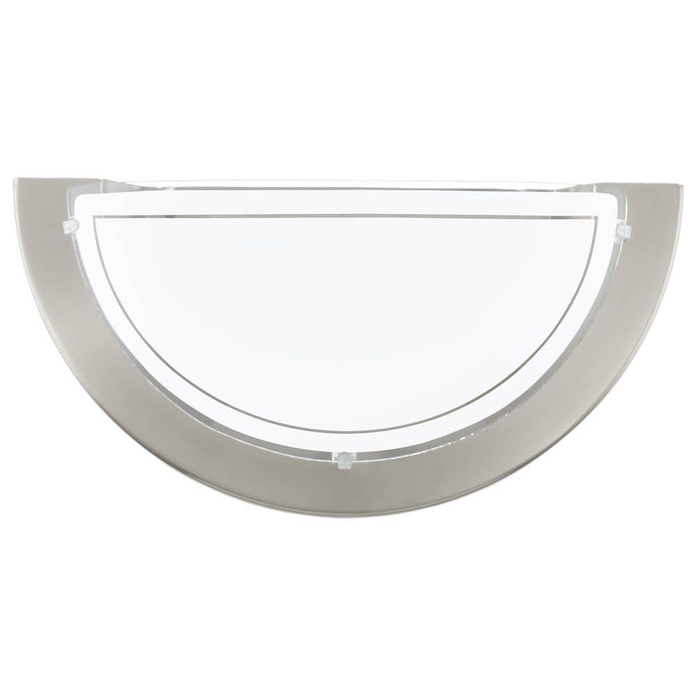 Applique murale Planet 1 nickel et blanche mat, verre