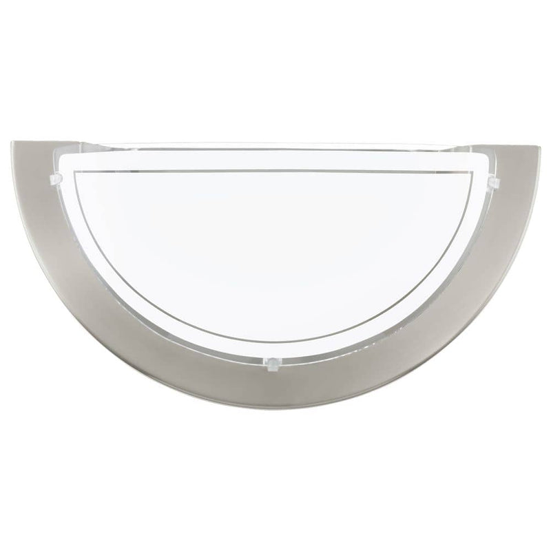 Applique murale Planet 1 nickel et blanche mat, verre