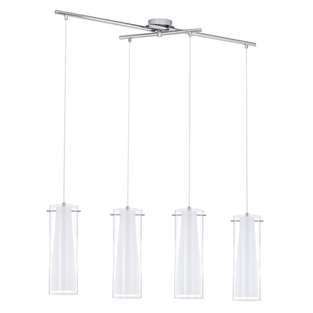 Suspension Pinto chromée, verre, H 110 cm (89834)