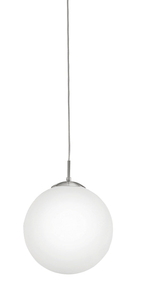 Suspension Rondo nickel satiné, verre
