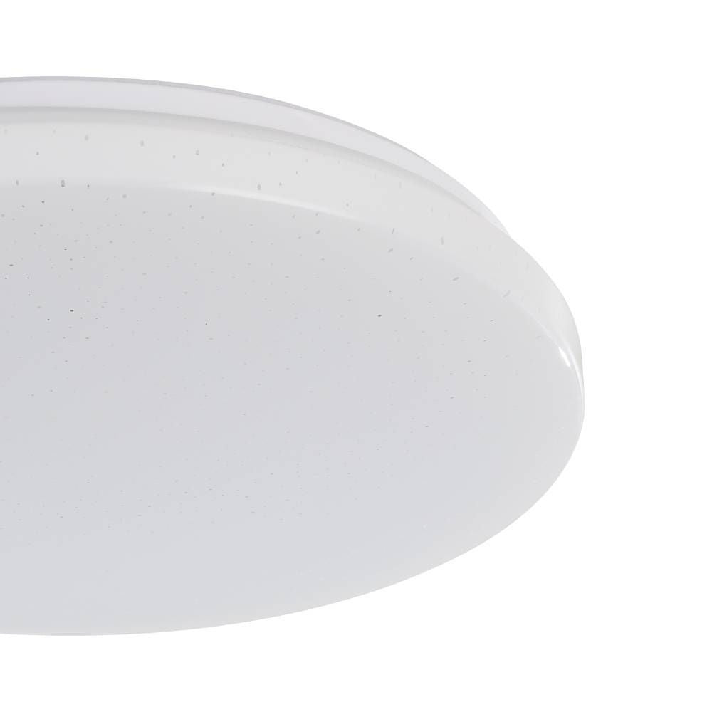 Détail rapproché de la finition du diffuseur blanc et de ses inclusions