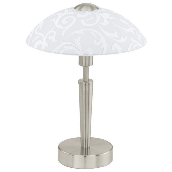 Lampe à poser Solo nickel et blanche mat