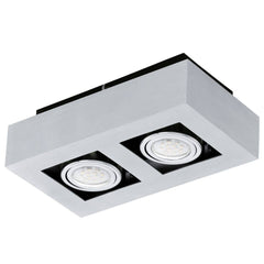 Plafonnier Loke 1 aluminium et noir