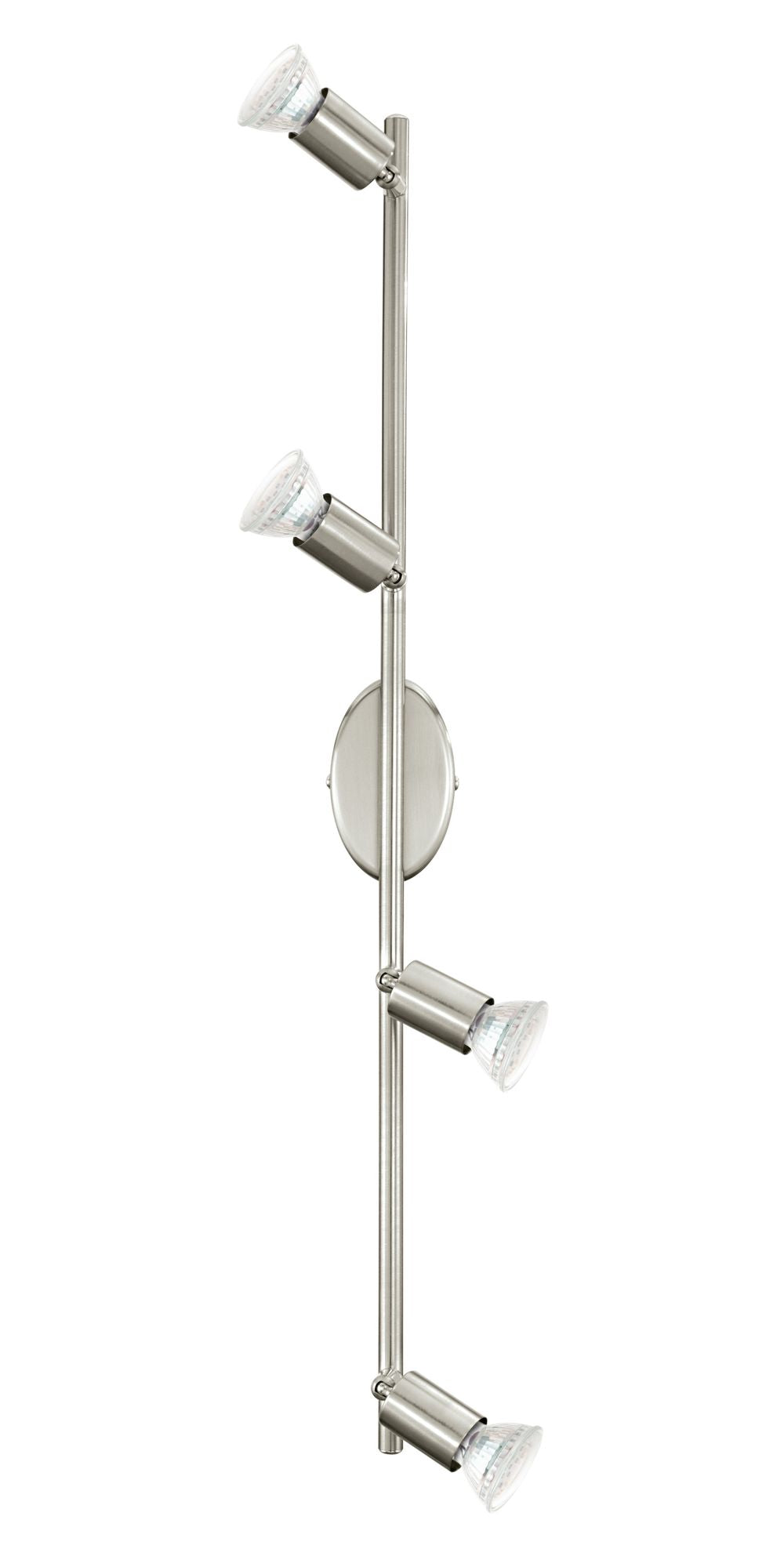 Second angle du luminaire montrant le rail vertical et son support ovale central
