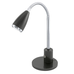Lampe à poser Fox anthracite et chromée