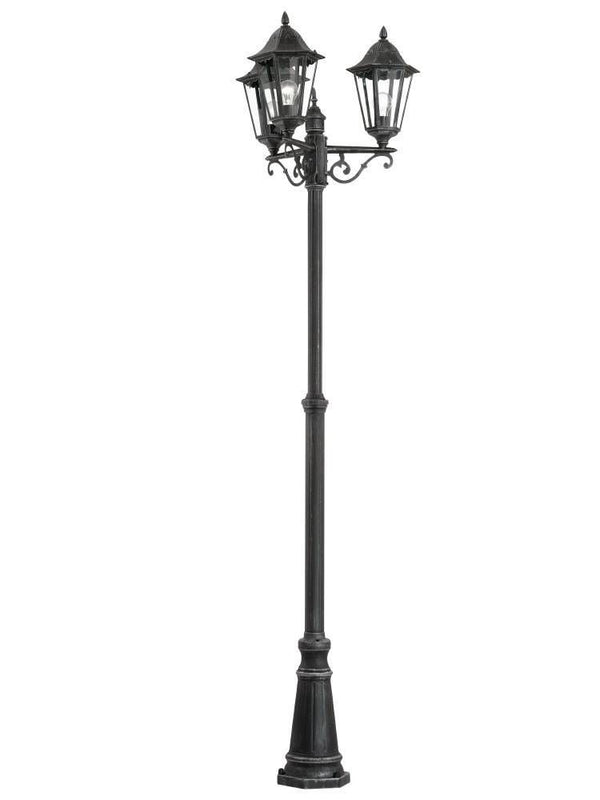 Lampadaire extérieur Navedo noir et argenté, Ø 56 cm
