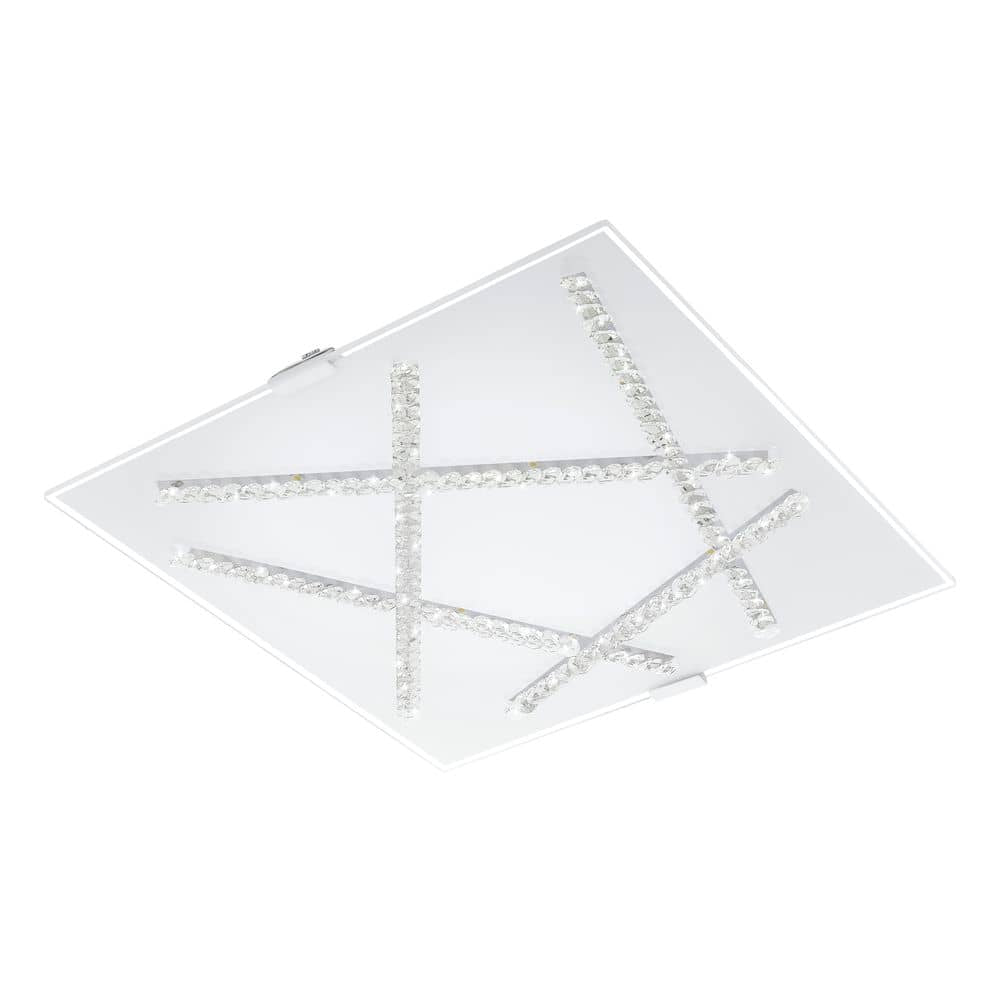 Panneau mural rectangulaire blanc vu de face, strilles de cristal en étoile