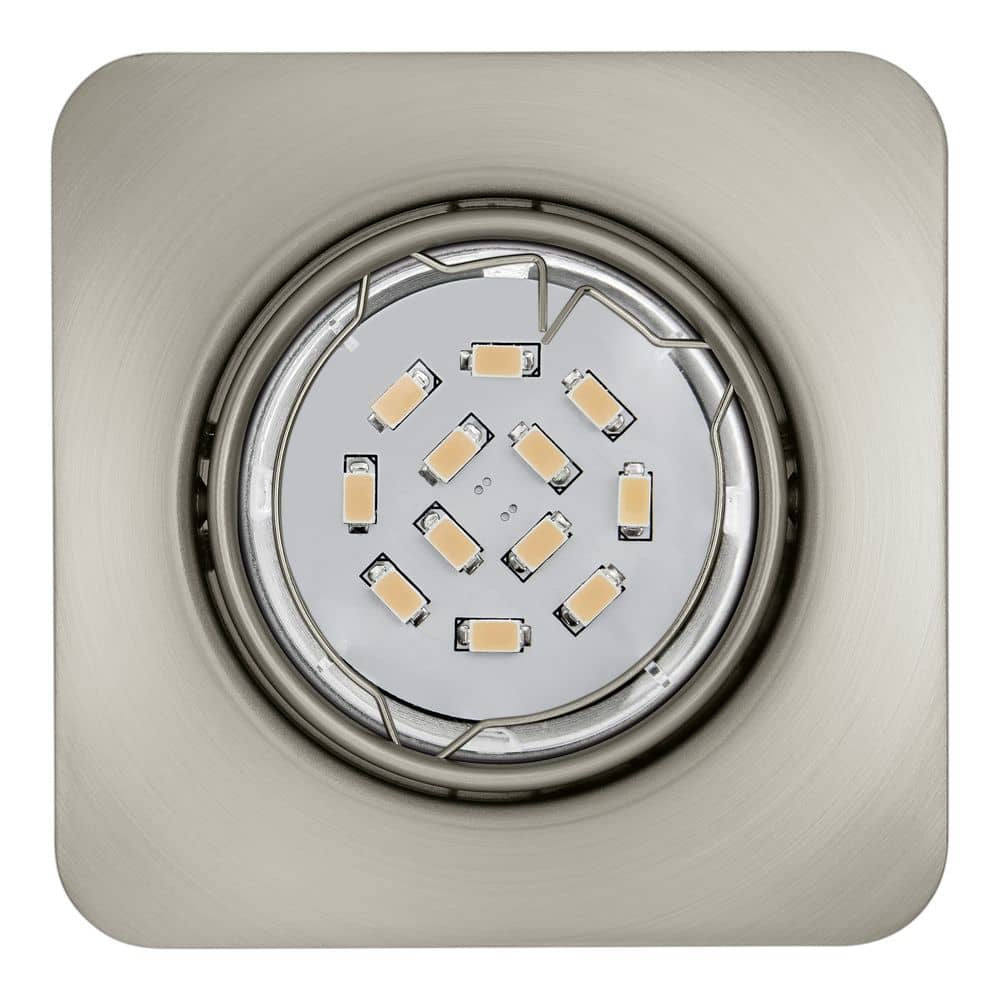 Spot encastrable Peneto nickel satiné, L 8,7 cm