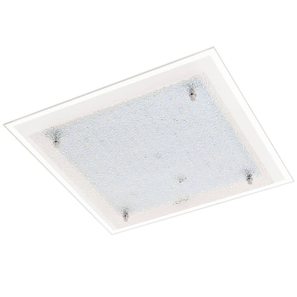Applique murale Priola blanche et chromée, verre, L 38 cm