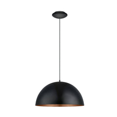 Suspension Gaetano 1 noire et cuivrée