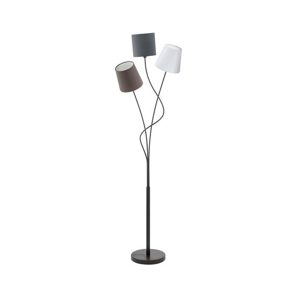 Lampadaire Maronda blanc et anthracite, tissu