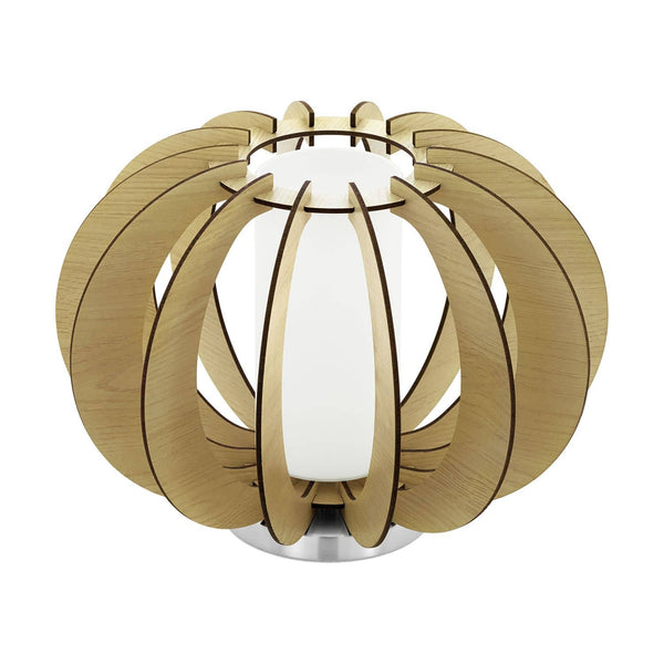 Lampe à poser Stellato 1 nickel satiné et blanche, verre