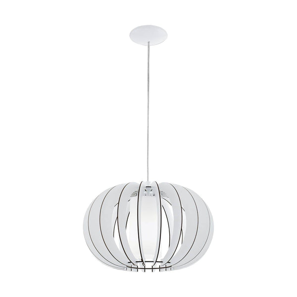 Suspension Stellato 2 bois et blanche, verre