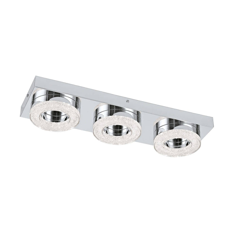 Plafonnier Fradelo chromé, cristal, L 44 cm (95663)