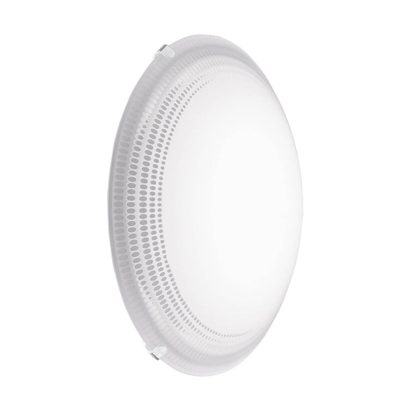 Applique murale Magitta 1 blanche et transparente, verre, Ø 25 cm
