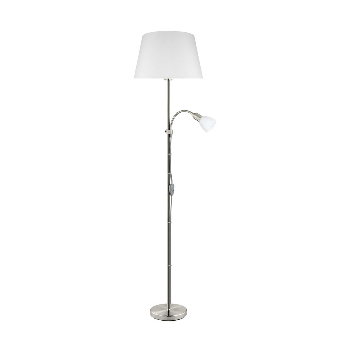 Lampadaire Conesa nickel satiné, verre