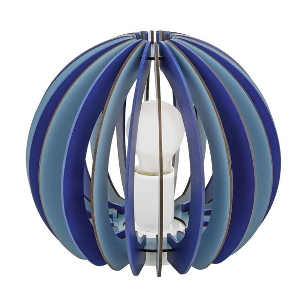 Lampe à poser Fabella bois et bleu
