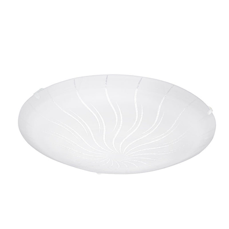 Plafonnier Margitta 1 blanc et transparent, verre, Ø 31,5 cm