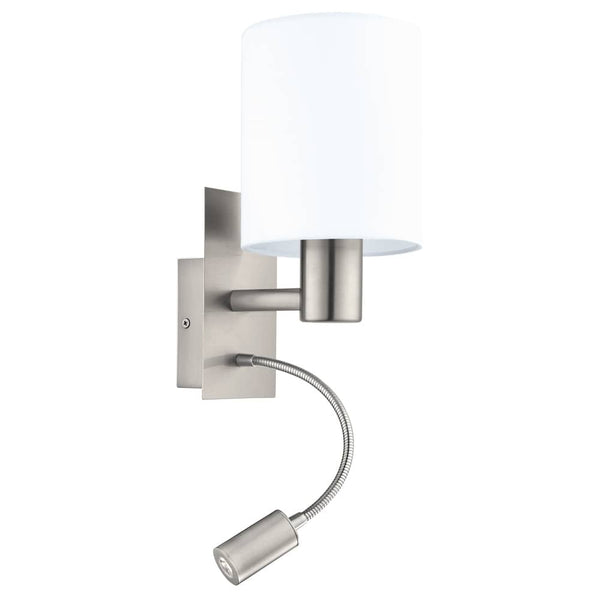 Applique murale Pasteri nickel et blanche, tissu (96477)