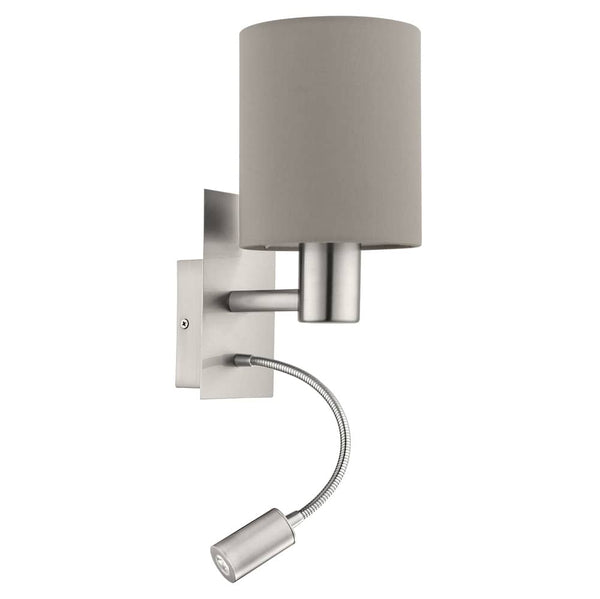 Applique murale Pasteri nickel et taupe, tissu