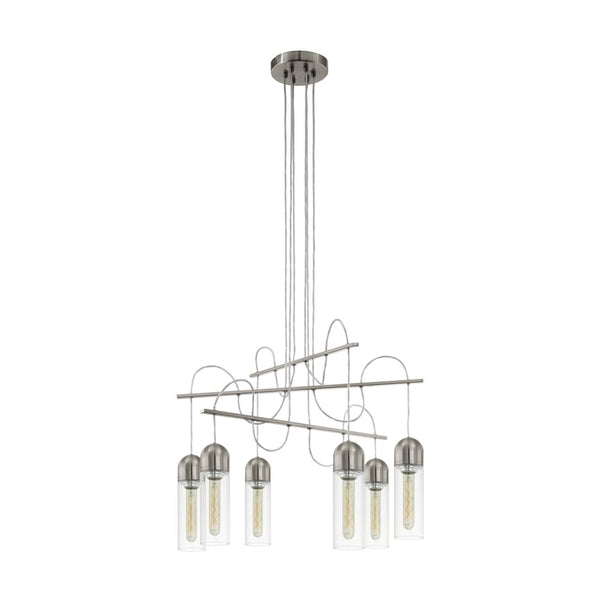 Suspension Zacharo nickel et transparente, verre
