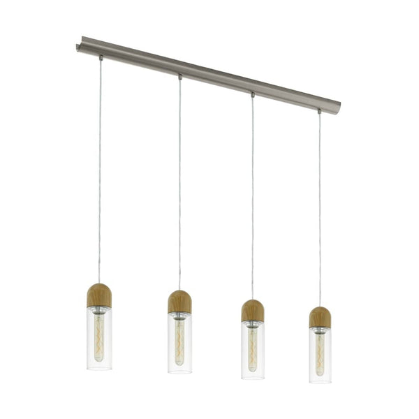 Suspension Zacharo 1 nickel et marron, verre (96945)