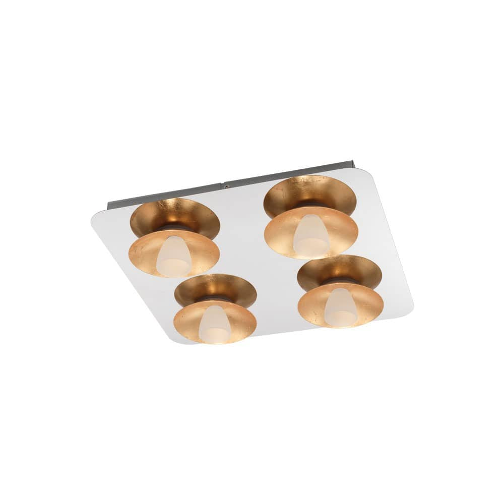 Plafonnier Torano chromé et doré, L 40 cm