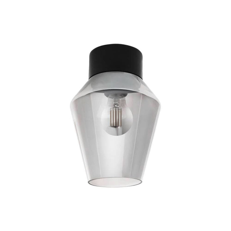 Plafonnier Verelli noir et transparent