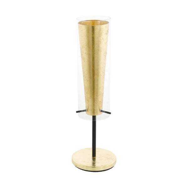 Lampe à poser Pinto transparente et dorée