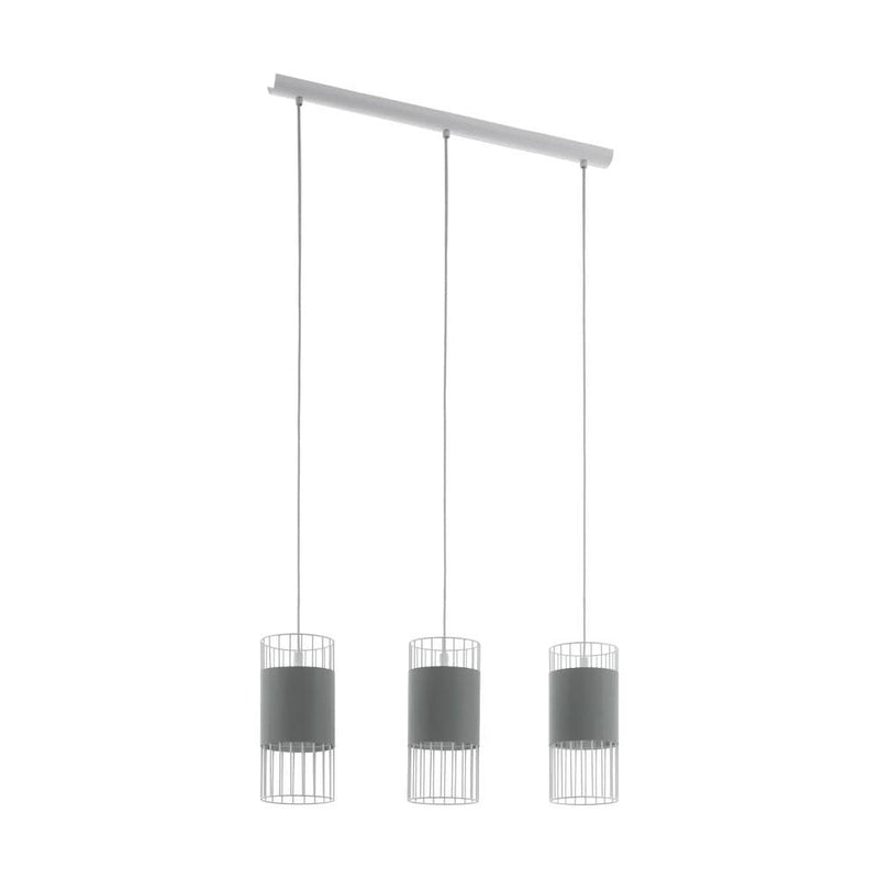 Suspension Norumbega 3 lumières grise