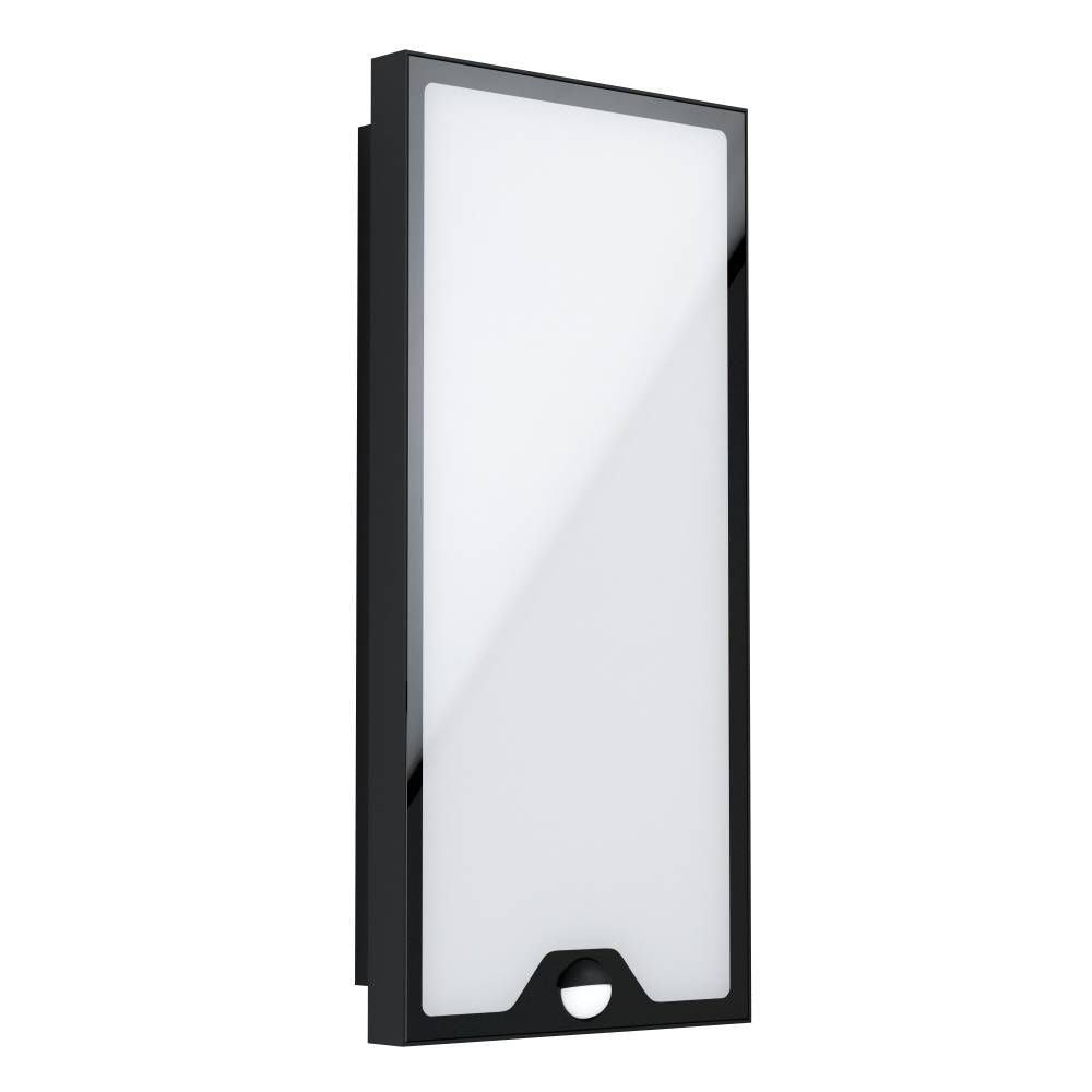 Vue de face sur fond blanc, cadre noir et diffuseur blanc opaque