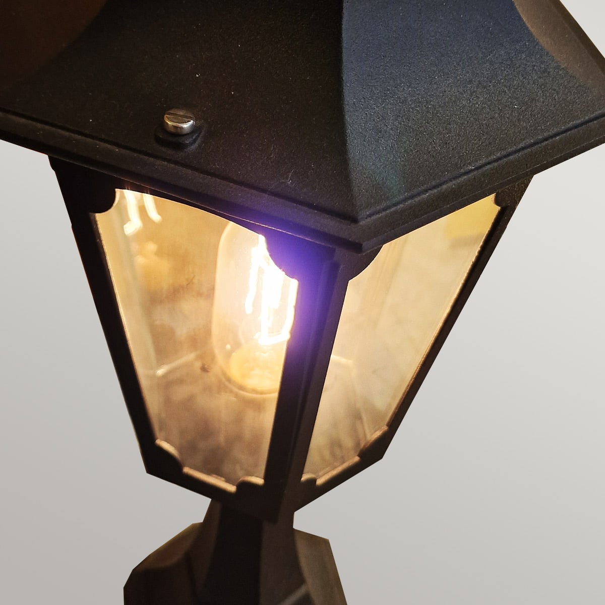 Lampadaire extérieur Chapel noir, verre, H 50 cm