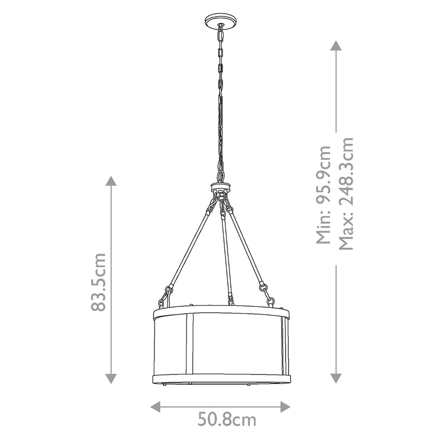 Suspension Bluffton 3 lumières bronze
