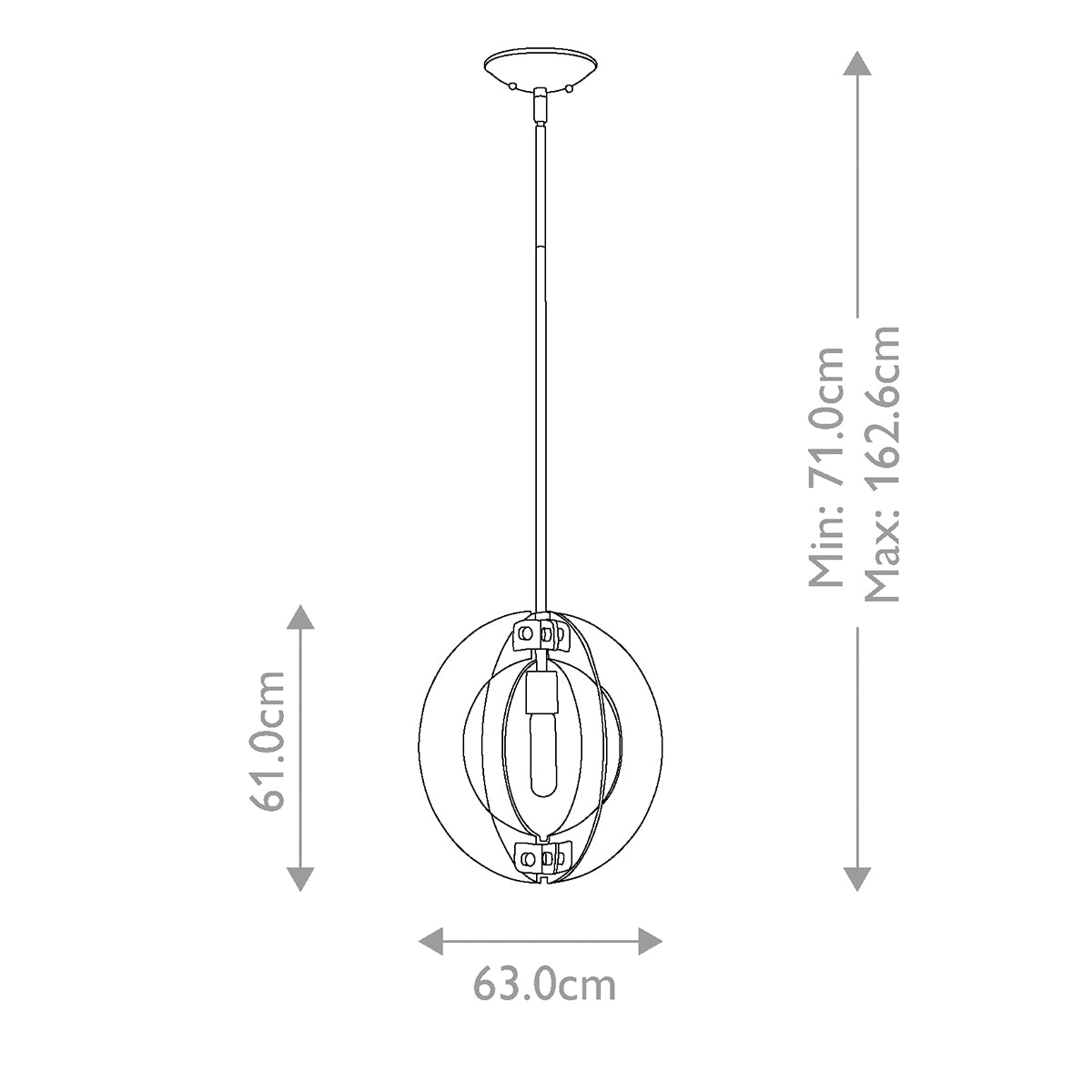 Suspension Solstice chromée