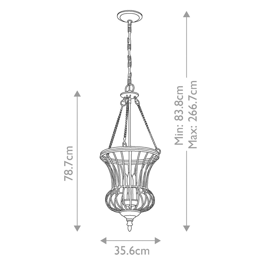 Suspension Calla 3 lumières dorée