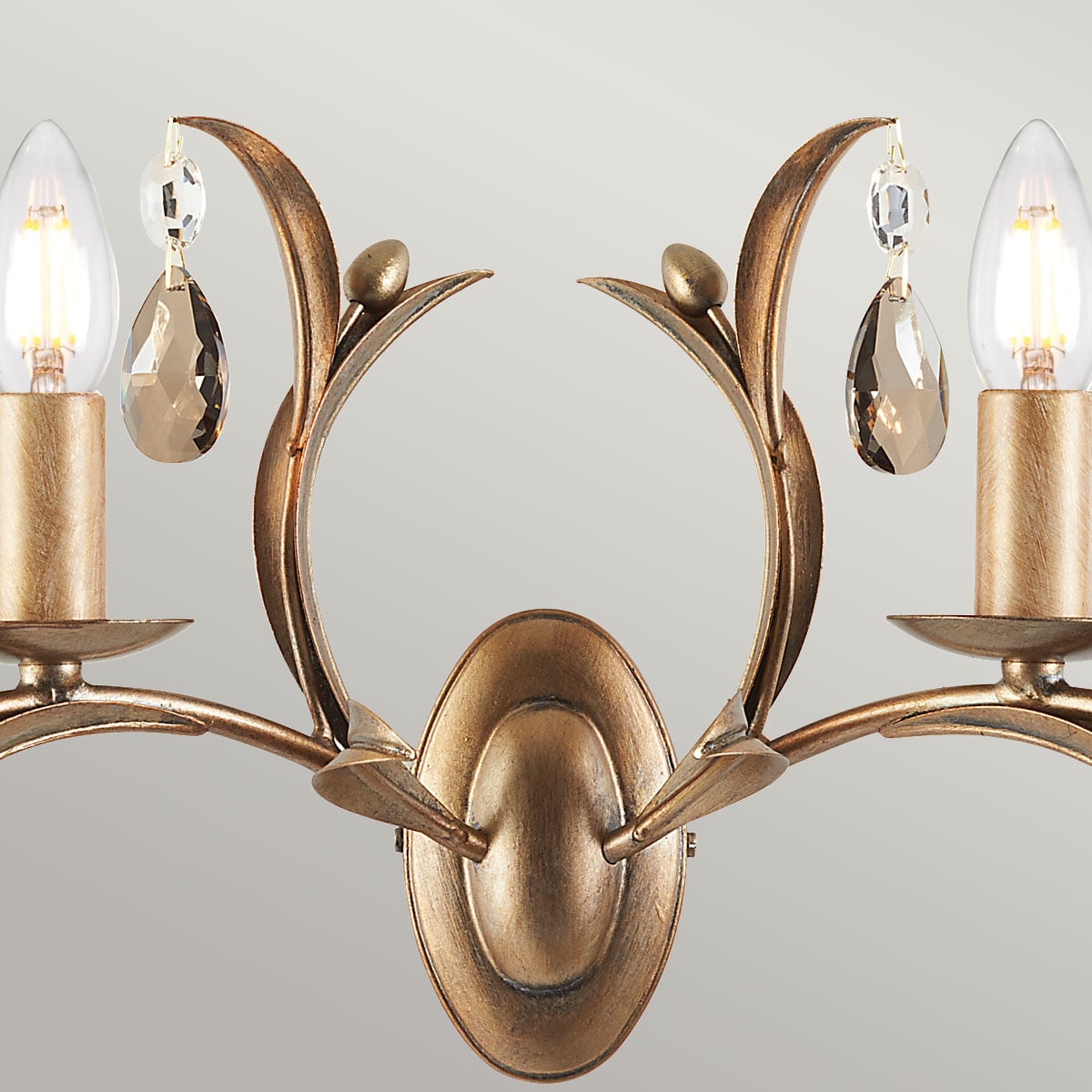 Applique murale Lily 2 lumières bronze, verre