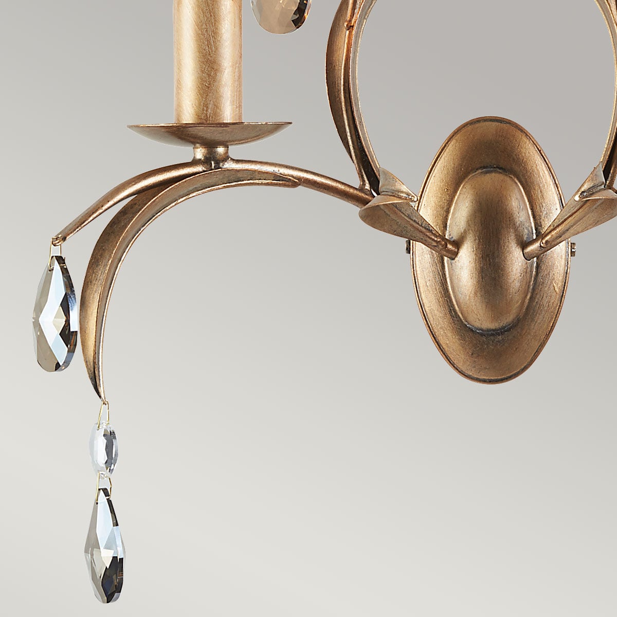 Applique murale Lily 2 lumières bronze, verre