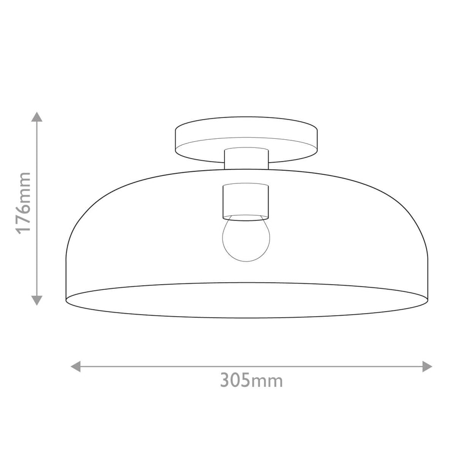 Schéma coté du luminaire avec diamètre 305 mm et hauteur 176 mm
