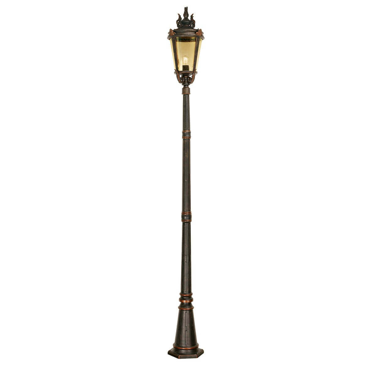 Lampadaire extérieur Baltimore bronze, verre, H 239 cm