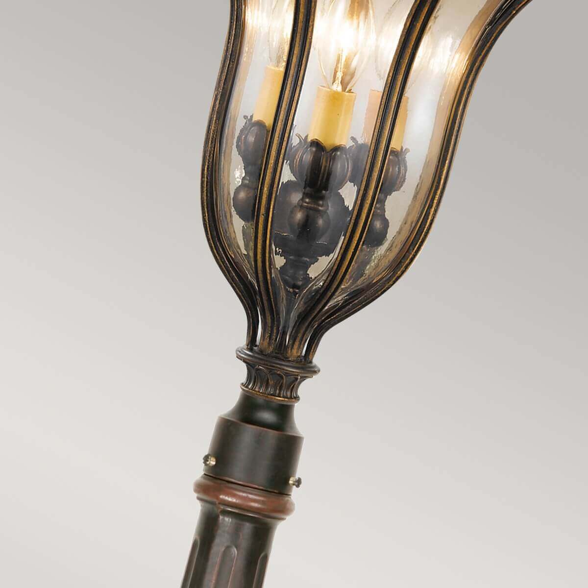 Suspension extérieure Baltimore bronze, verre, H 50 cm