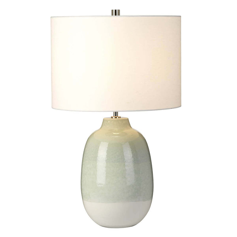 Lampe à poser Chelsfield verte et blanche, céramique