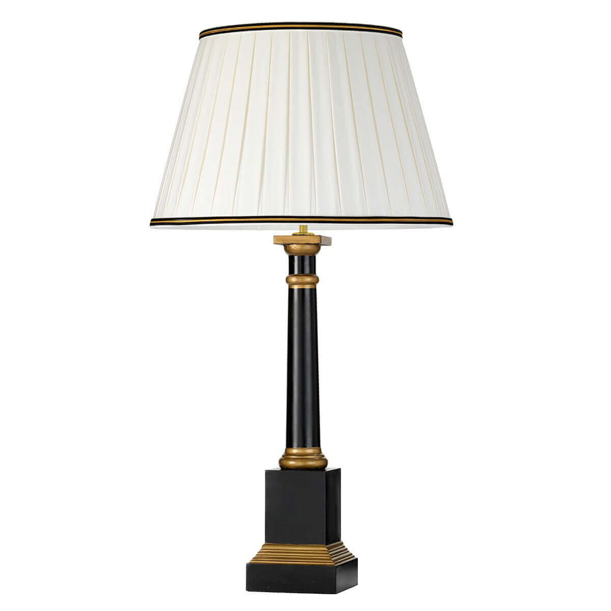 Lampe à poser Peronne noire et grise, bois